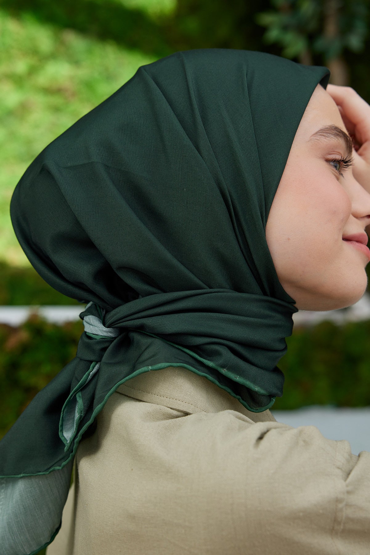 Tesettür Giyim - Pro Line Düz Renk Eşarp - Asker Yeşili - Emproyal