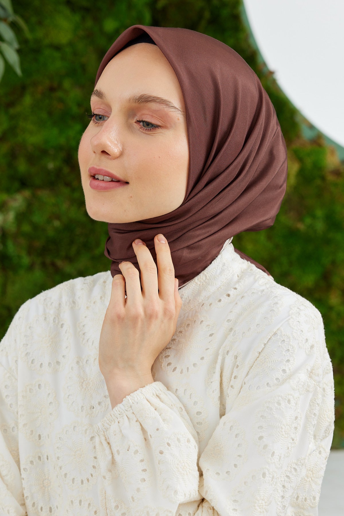 Tesettür Giyim - Pro Line Düz Renk Eşarp - Çikolata Kahve - Emproyal