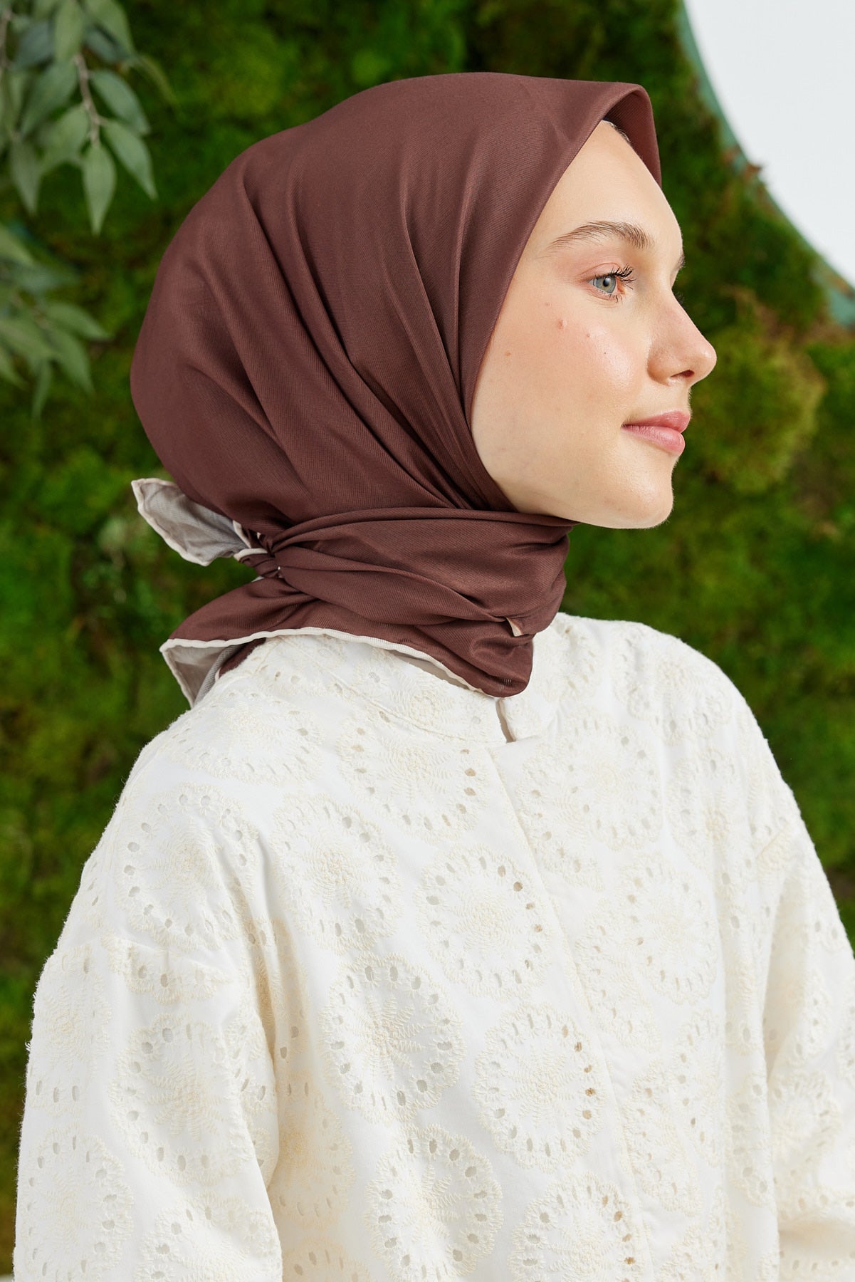 Tesettür Giyim - Pro Line Düz Renk Eşarp - Çikolata Kahve - Emproyal