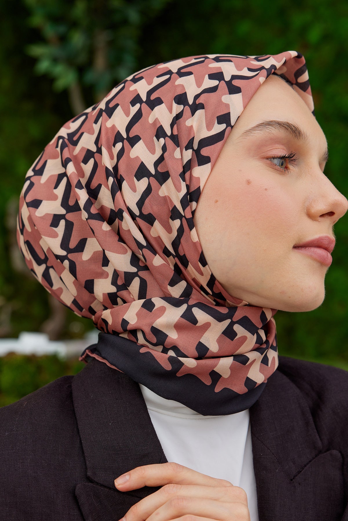 Tesettür Giyim - Pro Line Star Desen Eşarp - Tarçın - Emproyal