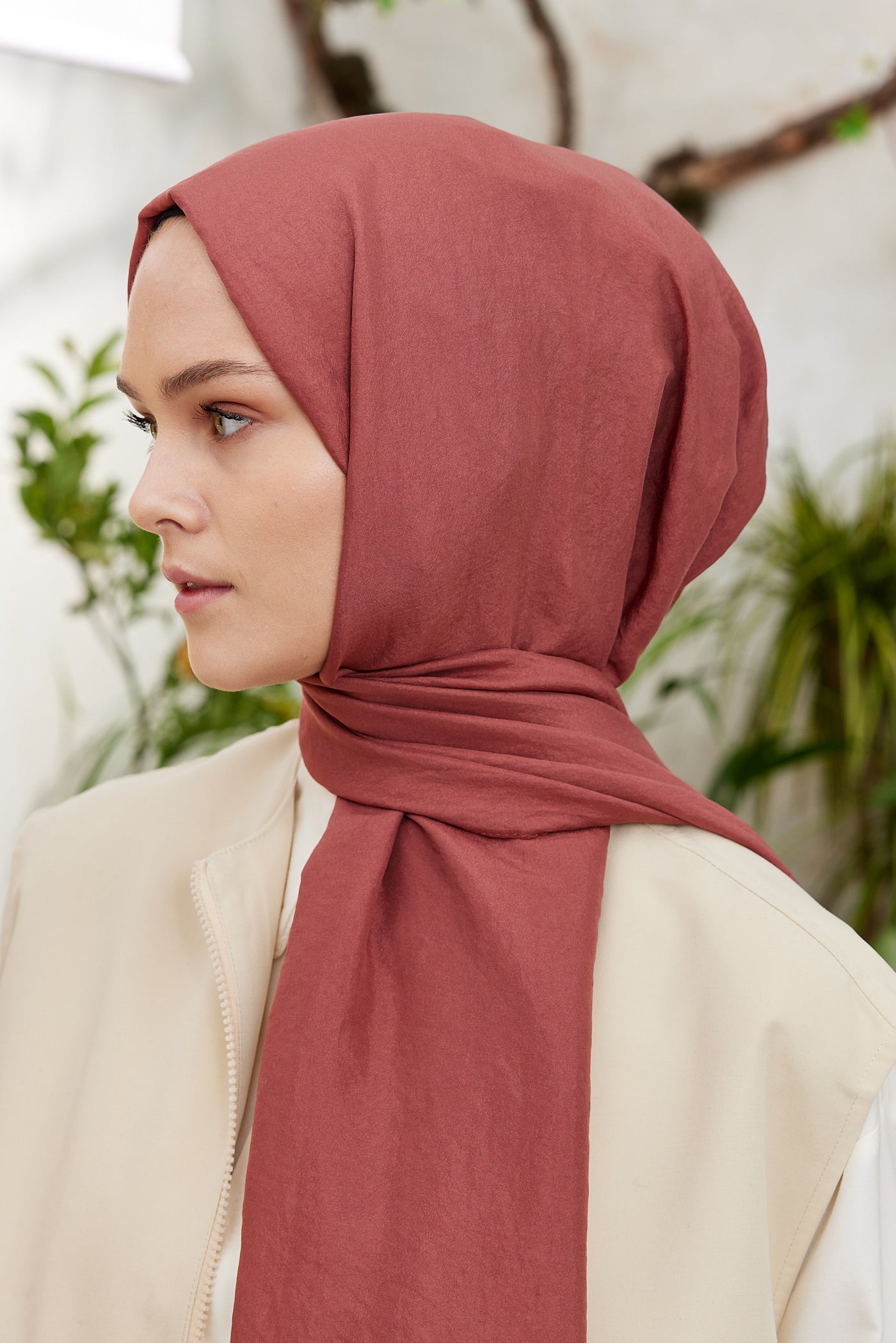 Tesettür Giyim - Elisa Vual Şal - Kiremit - Emproyal