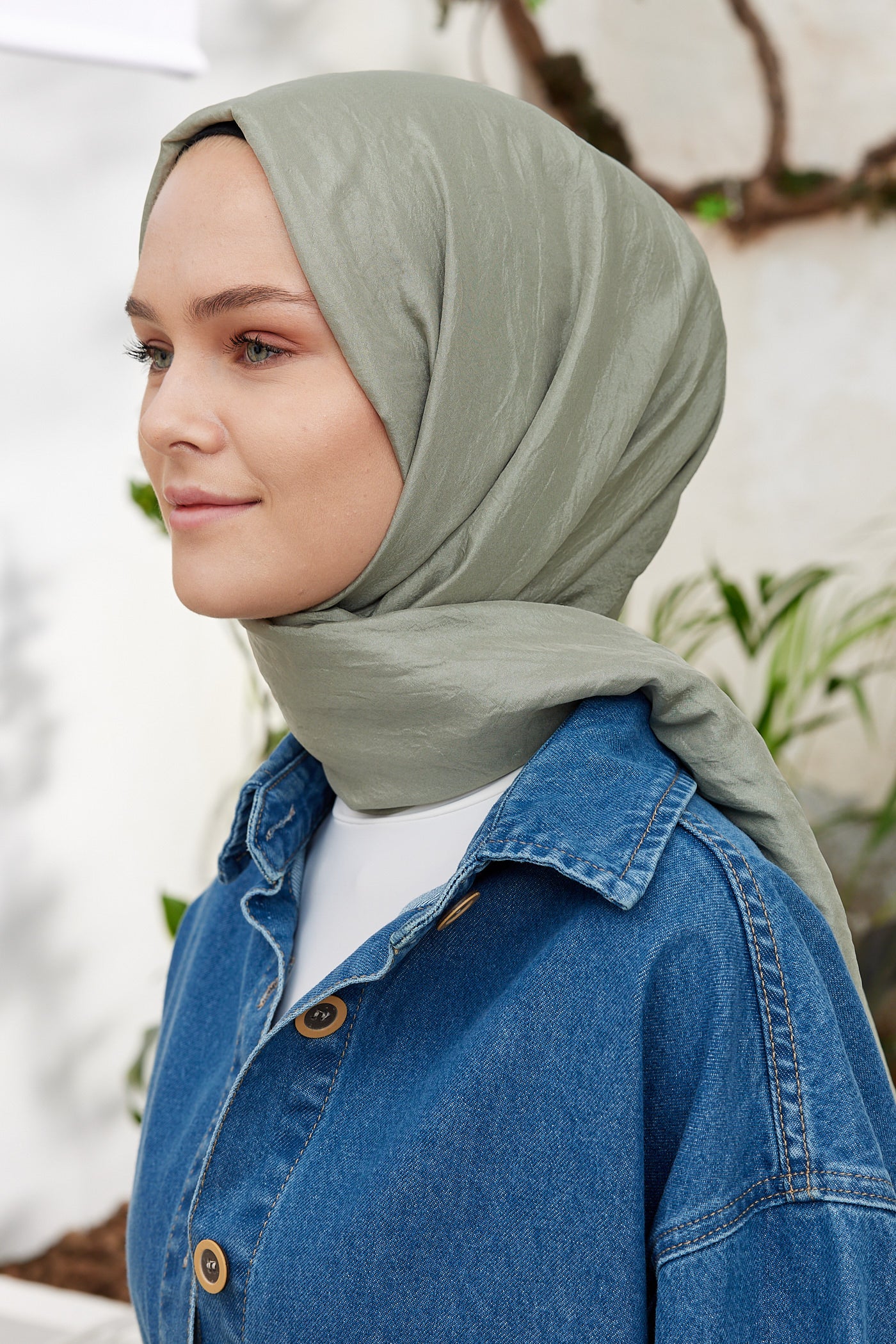 Tesettür Giyim - Elisa Vual Şal - Çağla Yeşili - Emproyal