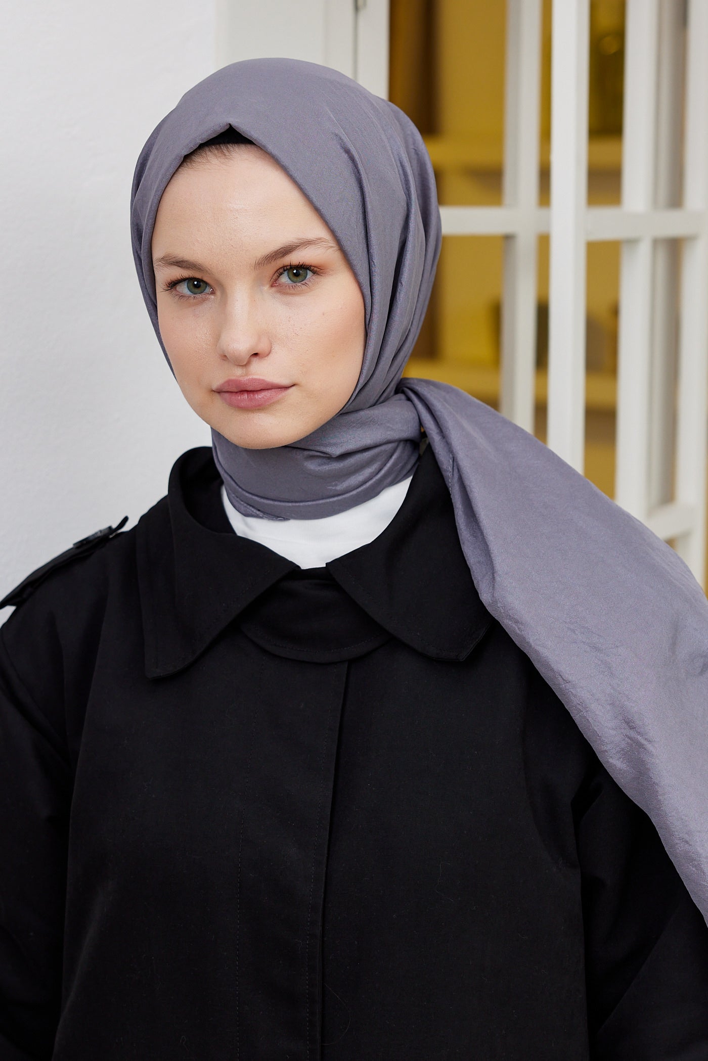 Tesettür Giyim - Elisa Vual Şal - Antrasit - Emproyal