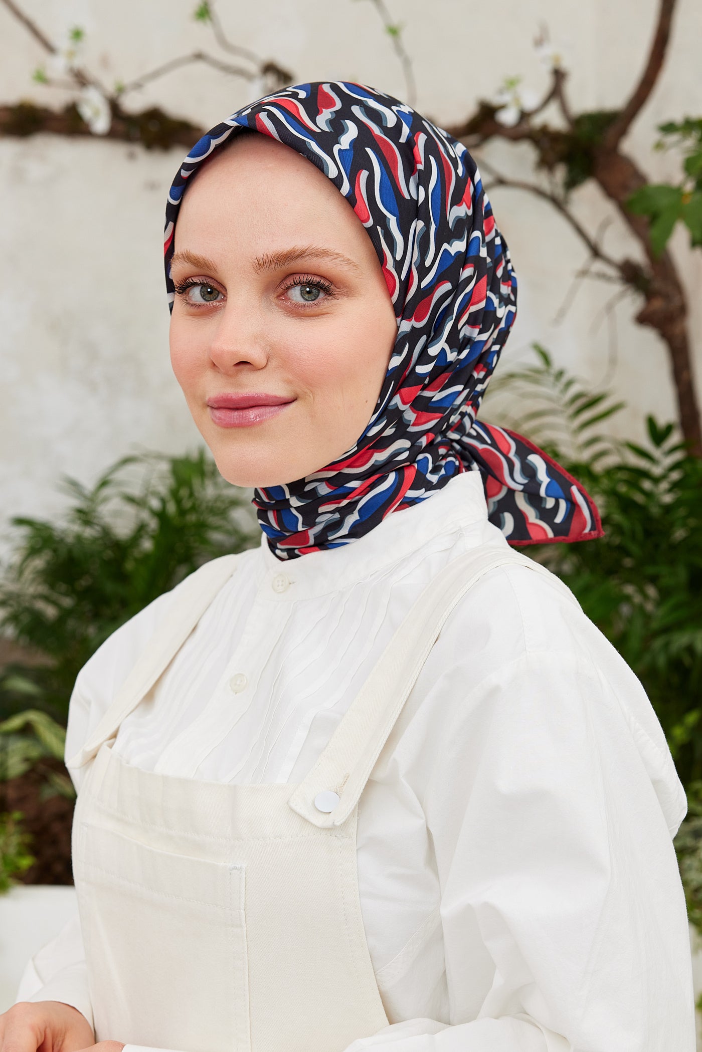 Tesettür Giyim - Pro Line Nancy Desen Eşarp - Bordo - Saks - Emproyal