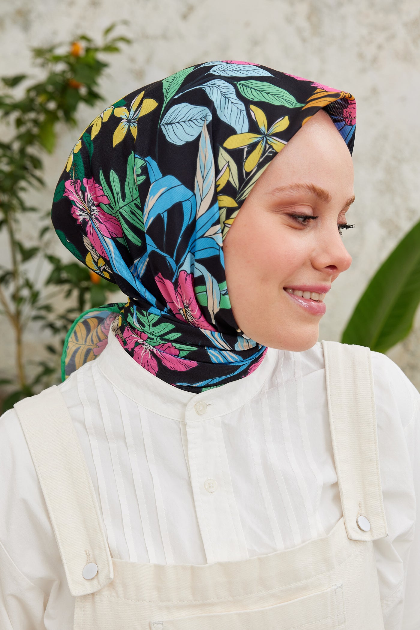 Tesettür Giyim - Pro Line Viola Desen Eşarp - Mint Yeşili - Emproyal