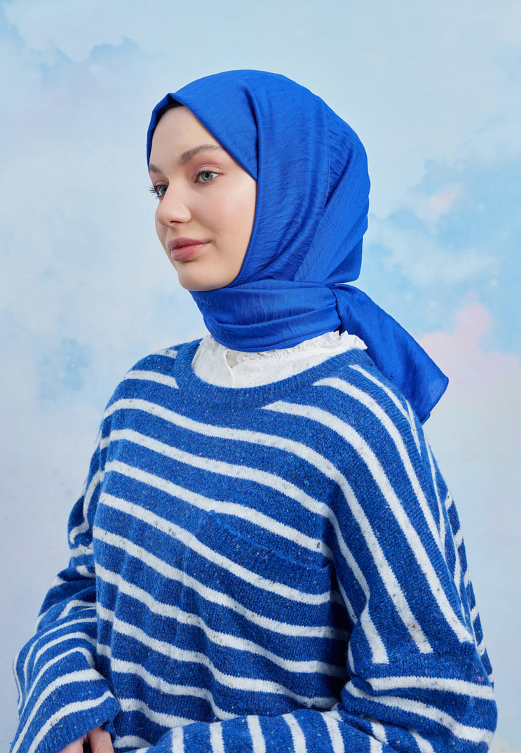 Tesettür Giyim - Carla Şal - Saks Mavi - Emproyal