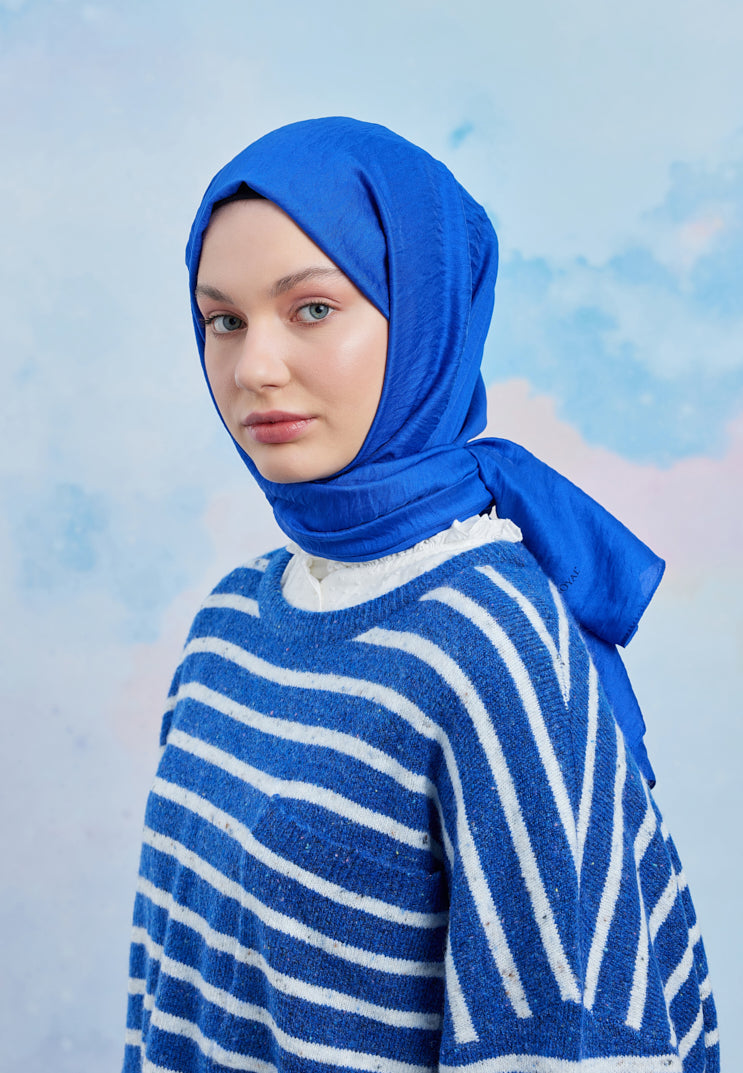 Tesettür Giyim - Carla Şal - Saks Mavi - Emproyal