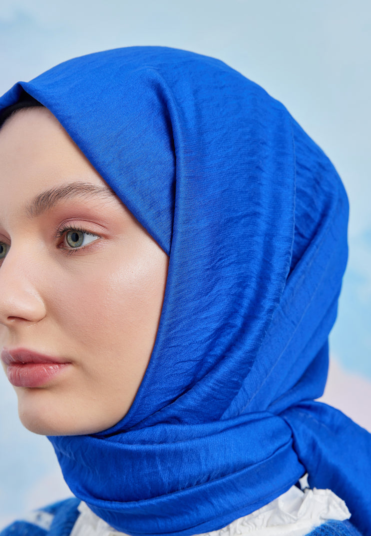 Tesettür Giyim - Carla Şal - Saks Mavi - Emproyal