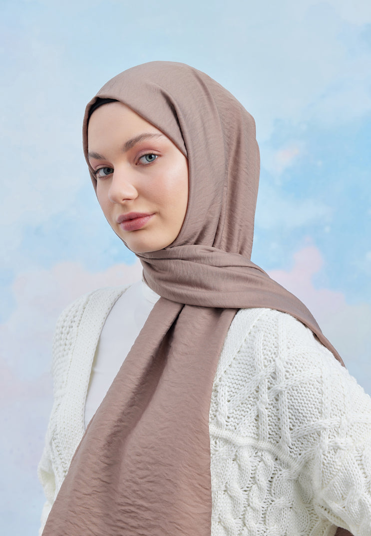 Tesettür Giyim - Carla Şal - Koyu Vizon - Emproyal