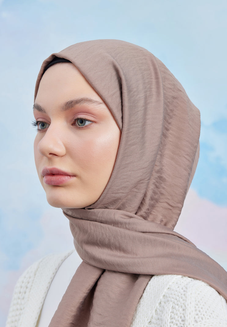 Tesettür Giyim - Carla Şal - Koyu Vizon - Emproyal