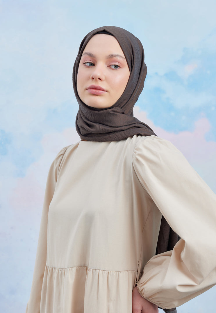 Tesettür Giyim - Carla Şal - Acı Kahve - Emproyal