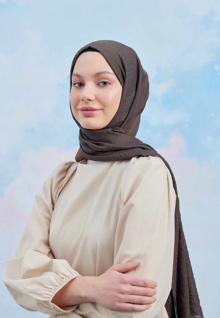 Tesettür Giyim - Carla Şal - Acı Kahve - Emproyal