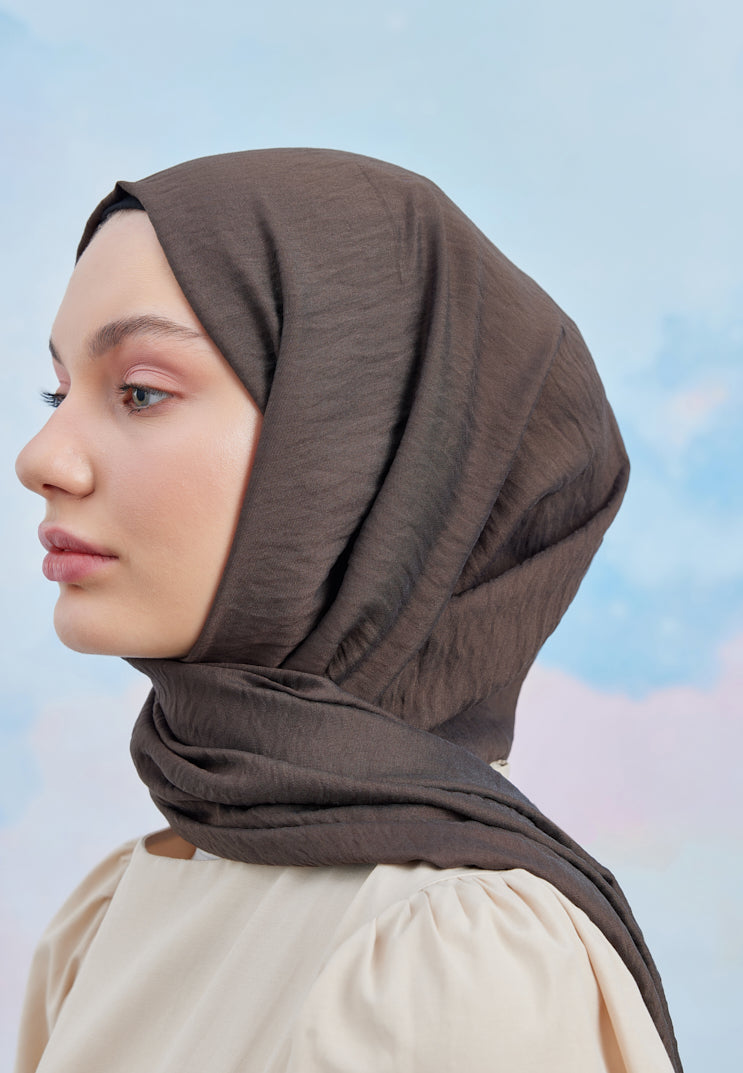 Tesettür Giyim - Carla Şal - Acı Kahve - Emproyal