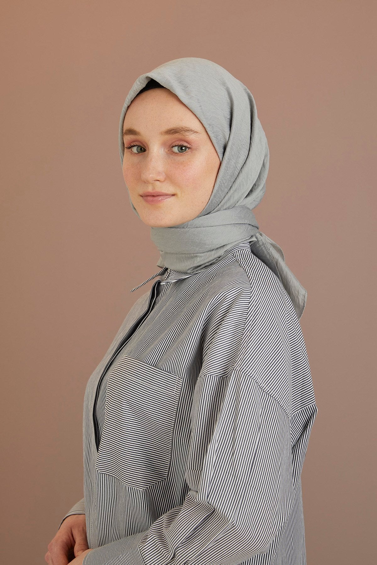 Tesettür Giyim - Oria Eşarp - Gri - Emproyal