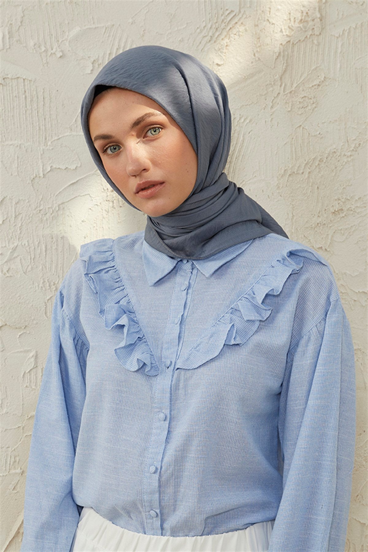 Tesettür Giyim - Oria Eşarp - Antrasit - Emproyal