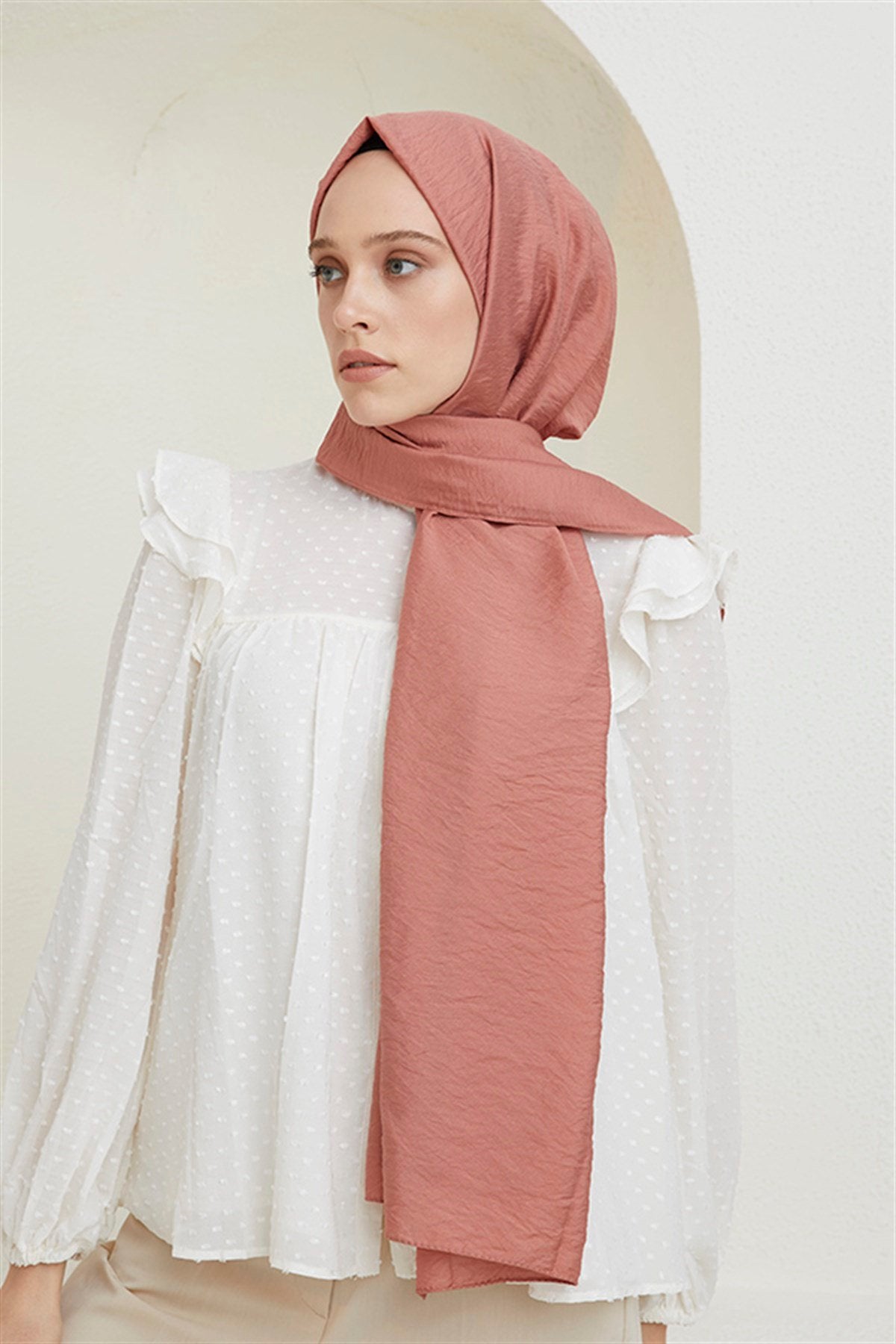 Tesettür Giyim - Oria Şal - Kiraz Çiçeği - Emproyal