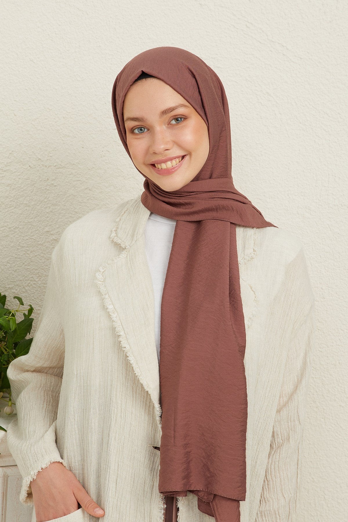 Tesettür Giyim - Oria Şal - Çikolata Kahve - Emproyal