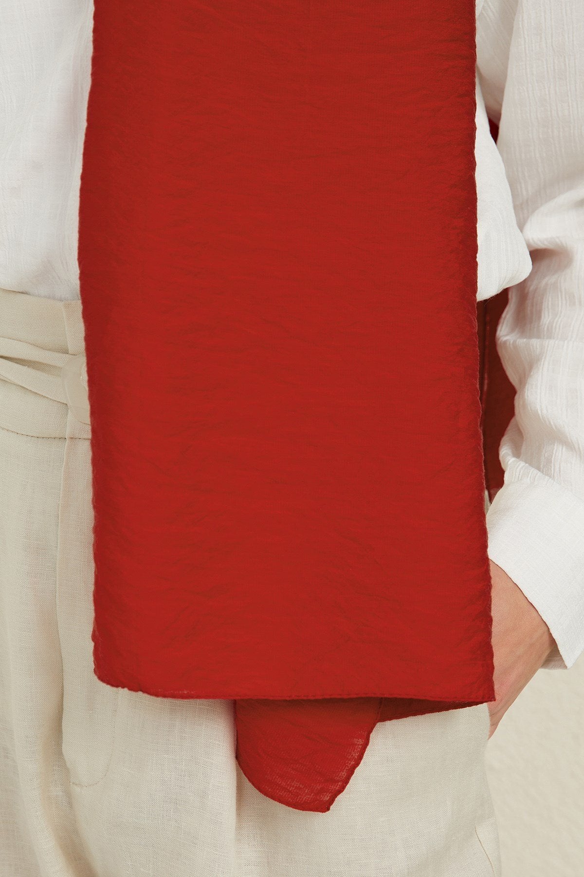 Tesettür Giyim - Oria Şal - Kırmızı - Emproyal