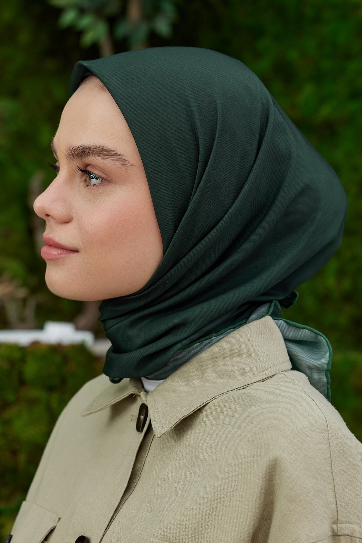 Tesettür Giyim - Pro Line Düz Renk Eşarp - Asker Yeşili - Emproyal