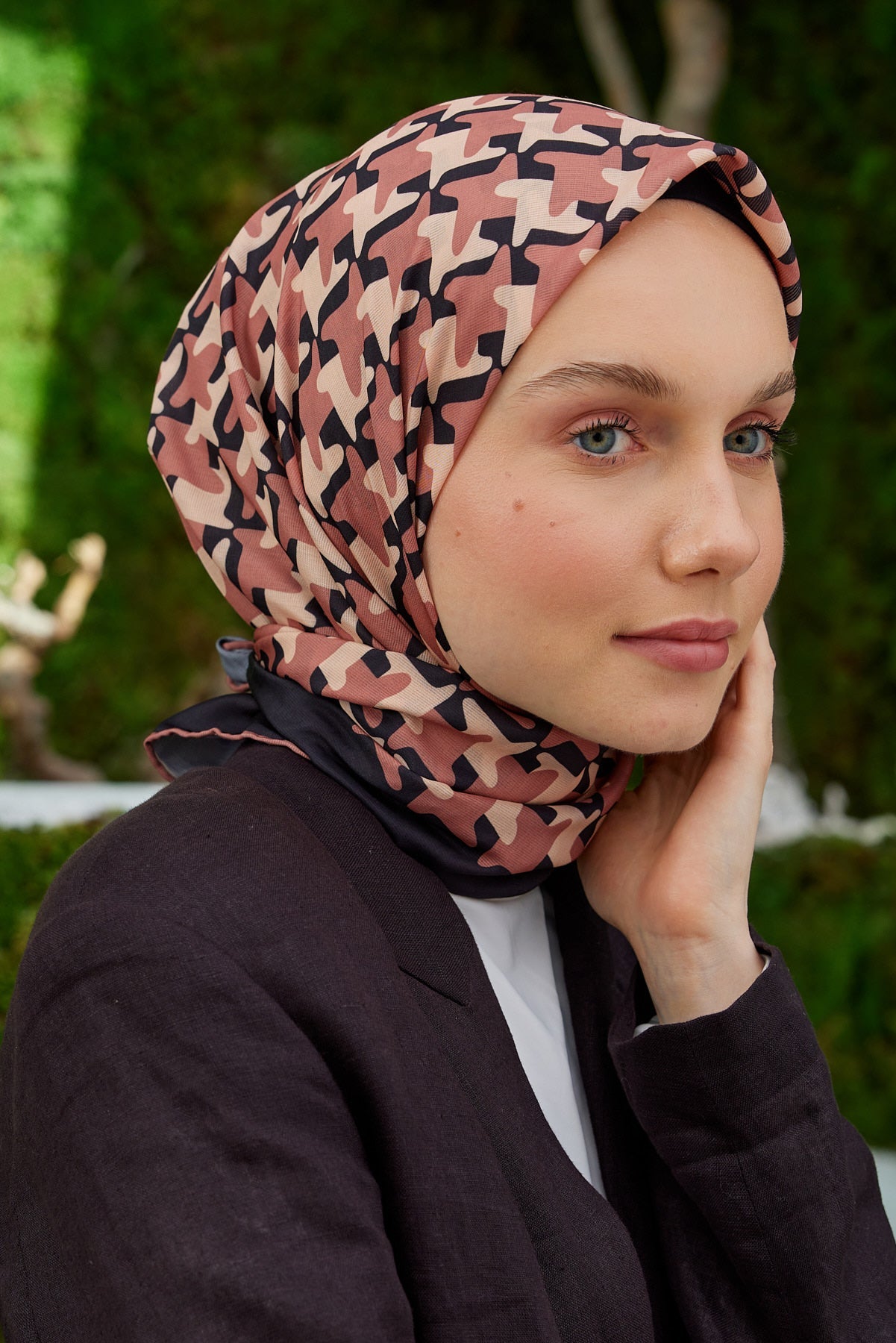 Tesettür Giyim - Pro Line Star Desen Eşarp - Tarçın - Emproyal