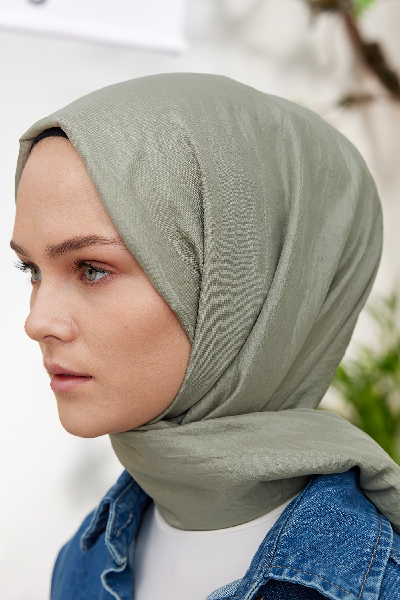 Tesettür Giyim - Elisa Vual Şal - Çağla Yeşili - Emproyal