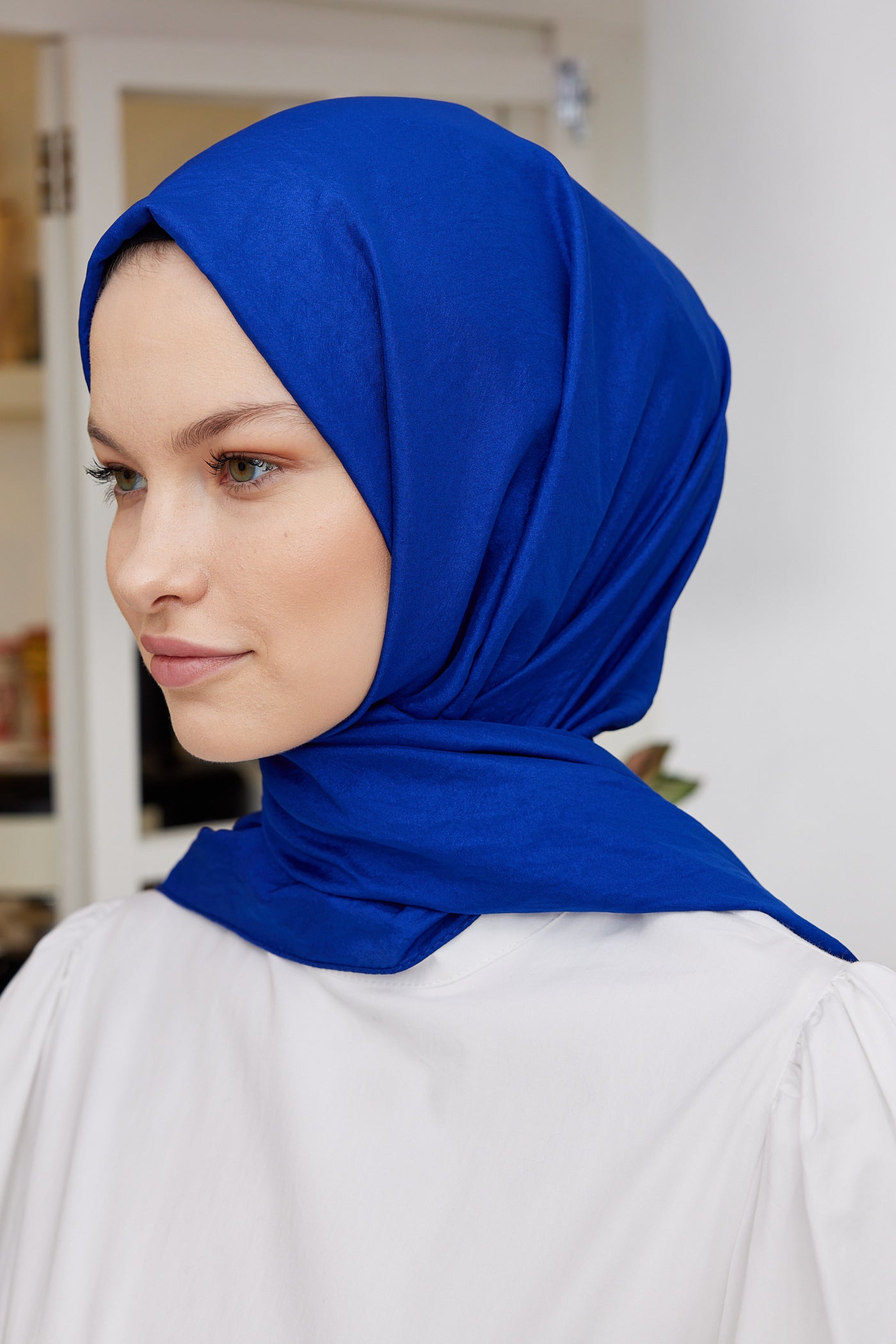 Tesettür Giyim - Elisa Vual Şal - Saks - Emproyal