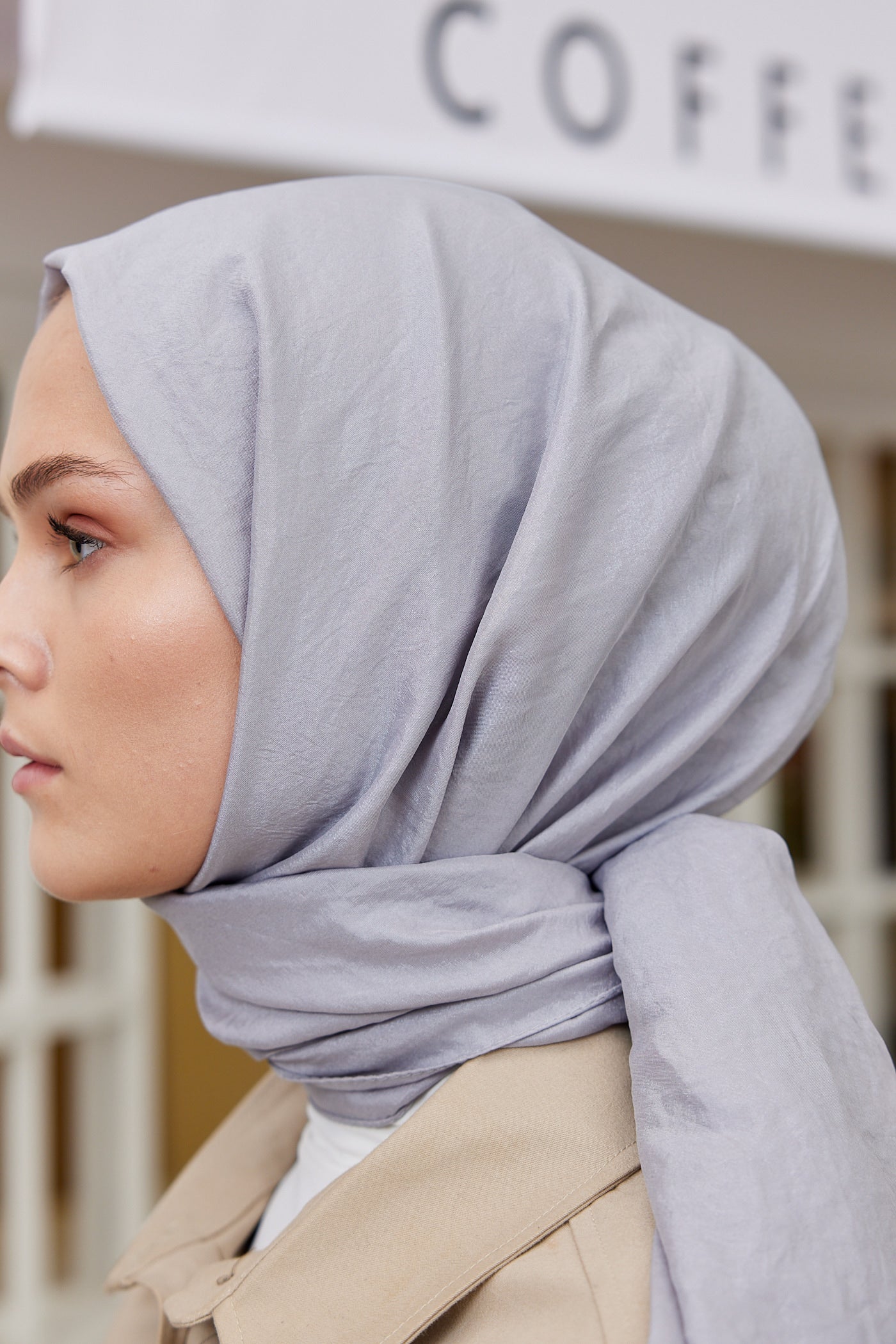 Tesettür Giyim - Elisa Vual Şal - Koyu Gri - Emproyal