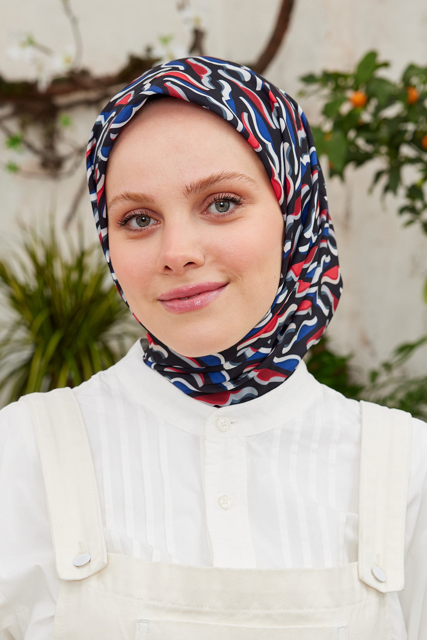 Tesettür Giyim - Pro Line Nancy Desen Eşarp - Bordo - Saks - Emproyal