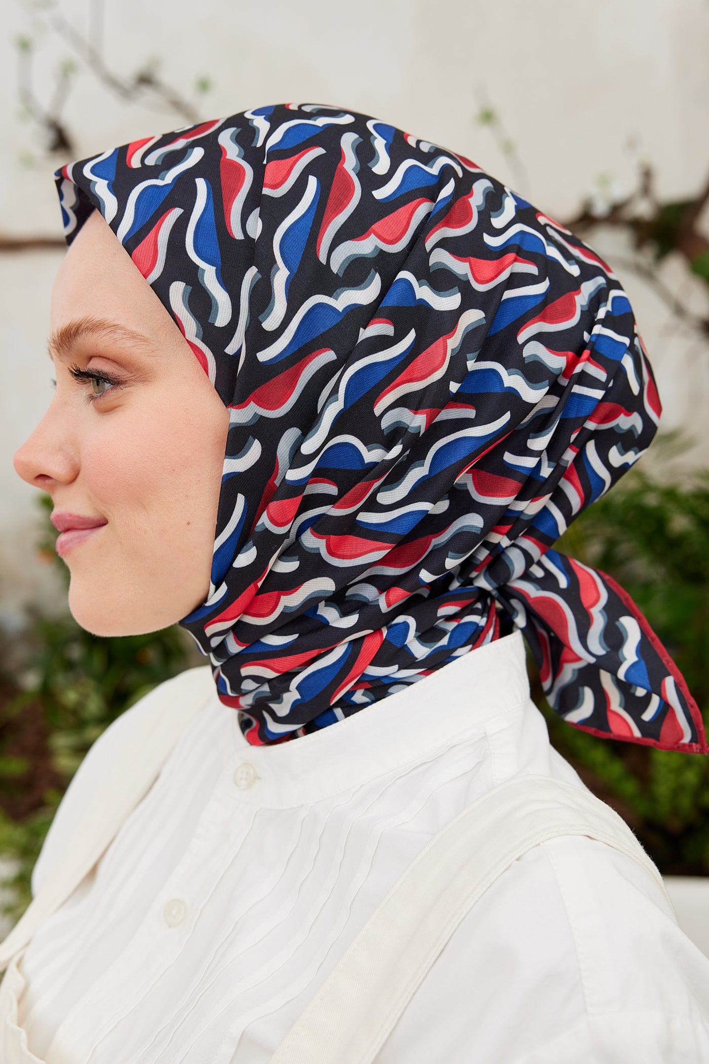 Tesettür Giyim - Pro Line Nancy Desen Eşarp - Bordo - Saks - Emproyal