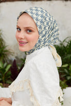 Tesettür Giyim - Pro Line Kazayağı Desen Eşarp - Sarı - Gri - Emproyal