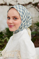 Tesettür Giyim - Pro Line Kazayağı Desen Eşarp - Sarı - Gri - Emproyal