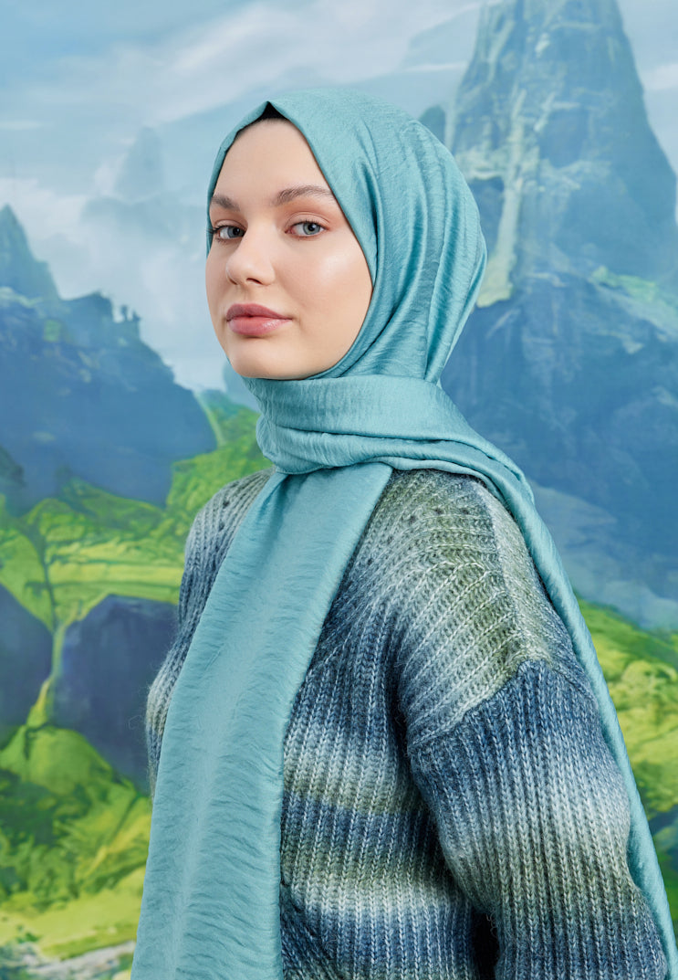 Tesettür Giyim - Carla Şal - Mint Yeşili - Emproyal