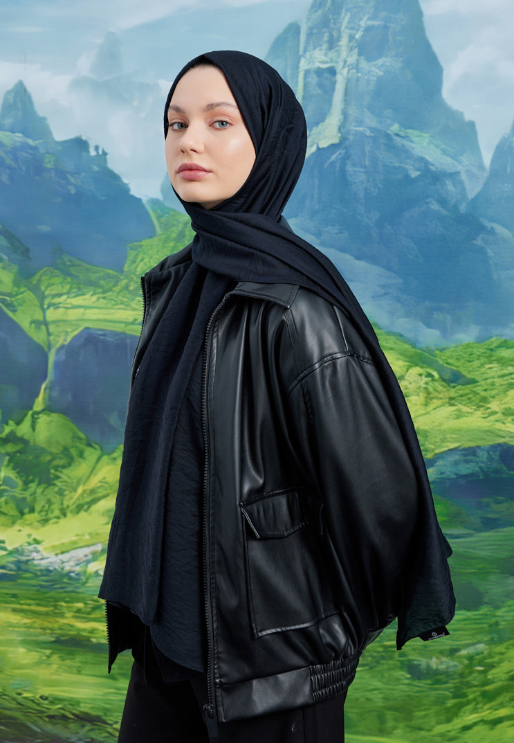 Tesettür Giyim - Carla Şal - Siyah - Emproyal