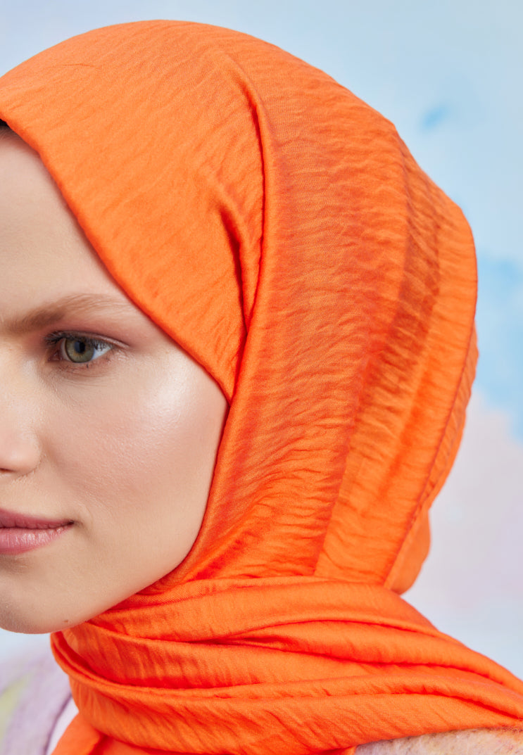 Tesettür Giyim - Carla Şal - Turuncu - Emproyal