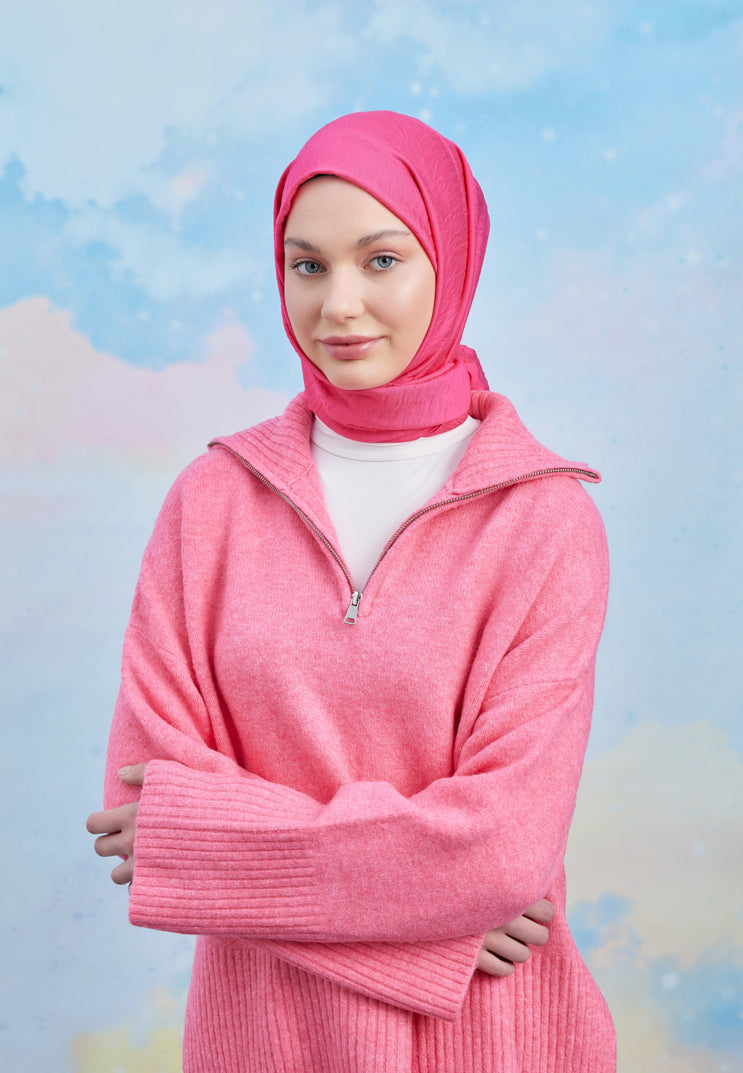 Tesettür Giyim - Carla Şal - Fuşya - Emproyal