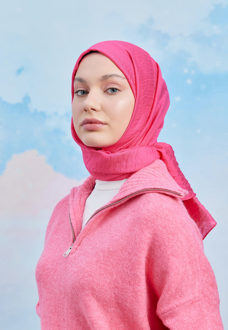 Tesettür Giyim - Carla Şal - Fuşya - Emproyal