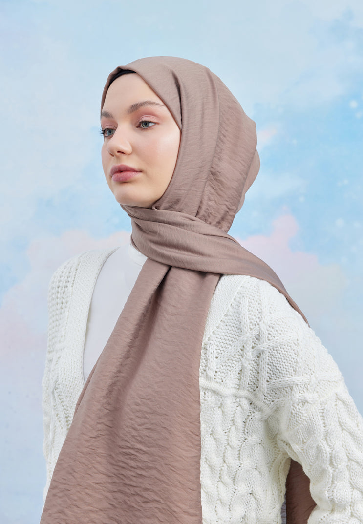 Tesettür Giyim - Carla Şal - Koyu Vizon - Emproyal