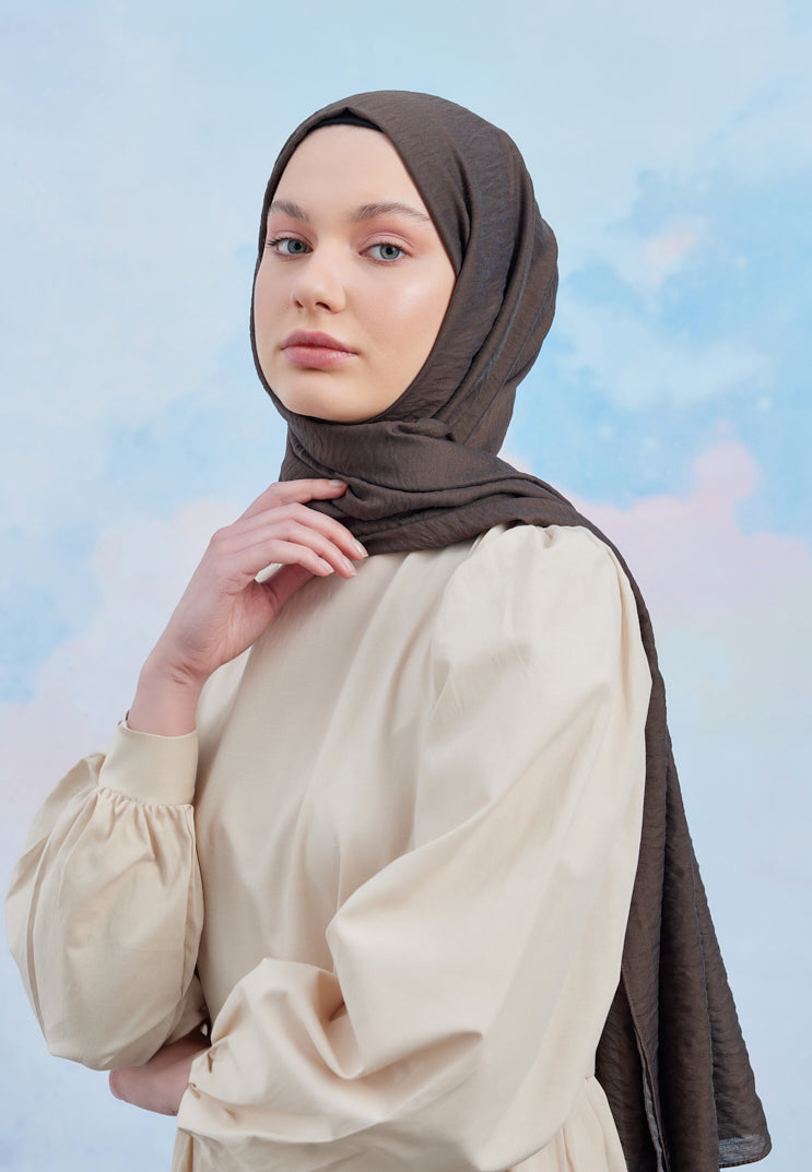 Tesettür Giyim - Carla Şal - Acı Kahve - Emproyal