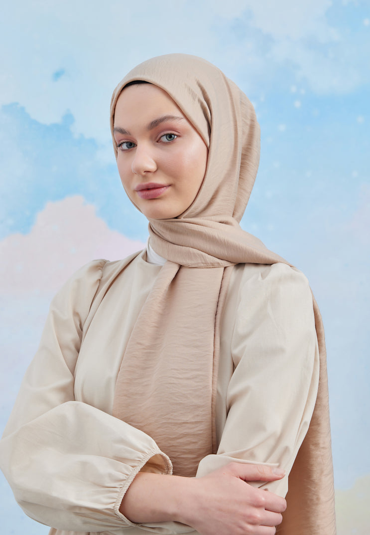 Tesettür Giyim - Carla Şal - Sütlü Kahve - Emproyal