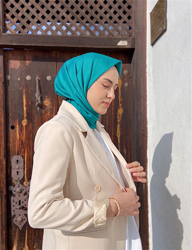 Tesettür Giyim - Oria Eşarp - Petrol - Emproyal
